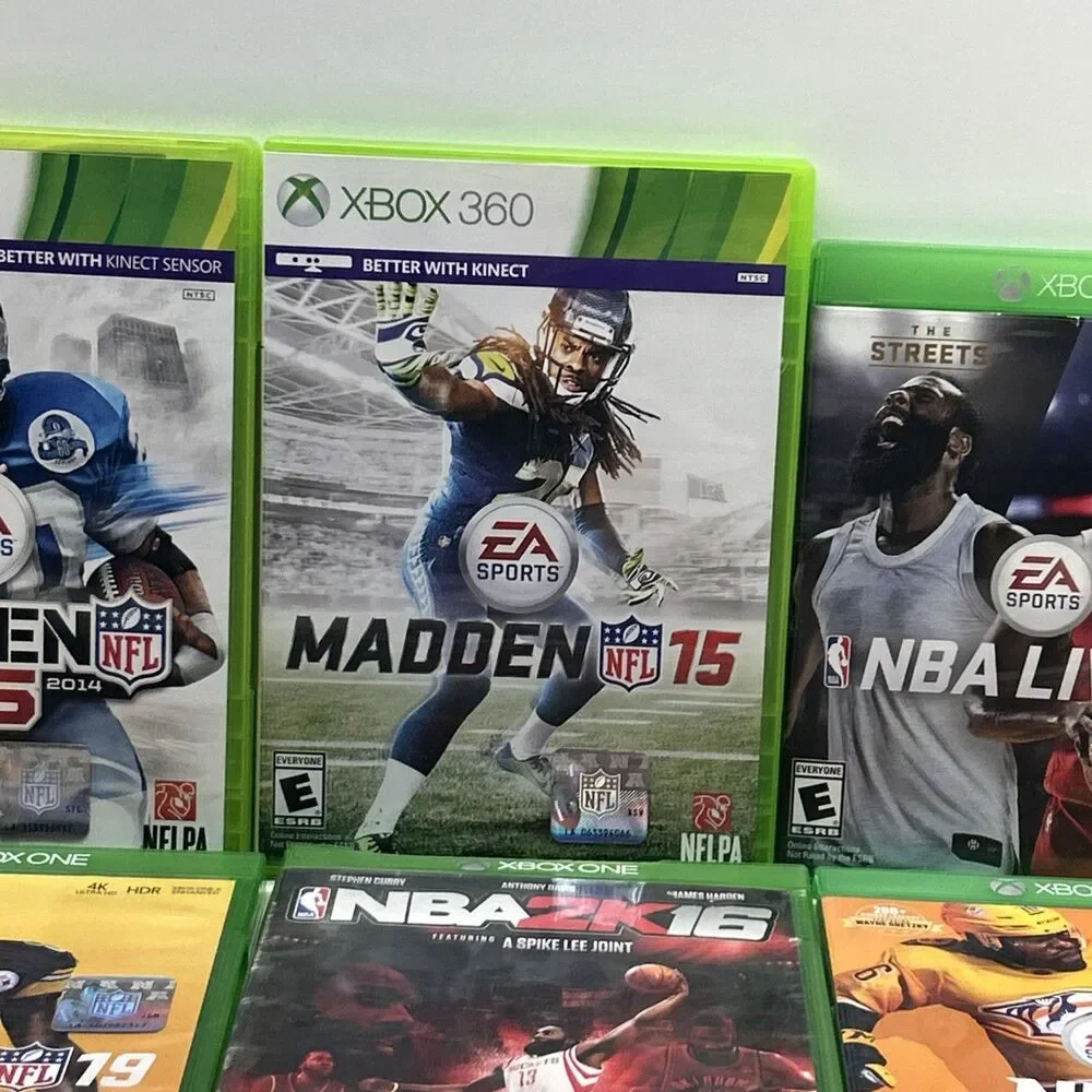 Xbox Sports Game Bundle Lot Of 11 - 2 Xbox 360 & 9 Xbox One Games‎ EUC